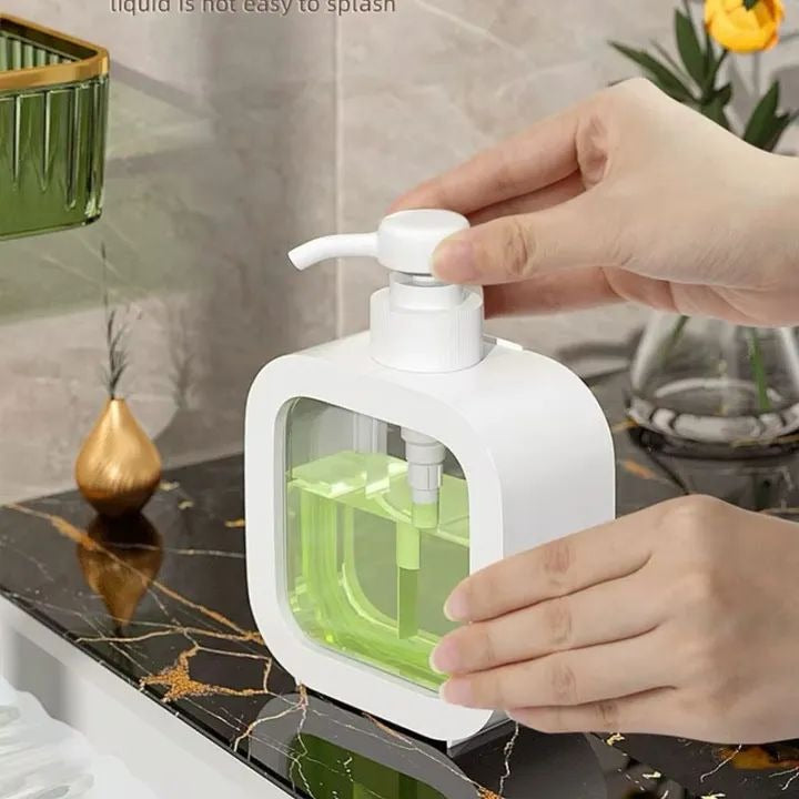 Soap Dispenser - 500ML Refillable Wash Hand Liquid, Dish Detergent, Shampoo Lotion Bottle with Pump Head and Label, Ideal for Kitchen & Bathroom Sink or Shower