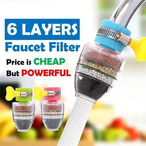 6 Layer Faucet Filter Kitchen Shower Splash Fan Faucet With Clip