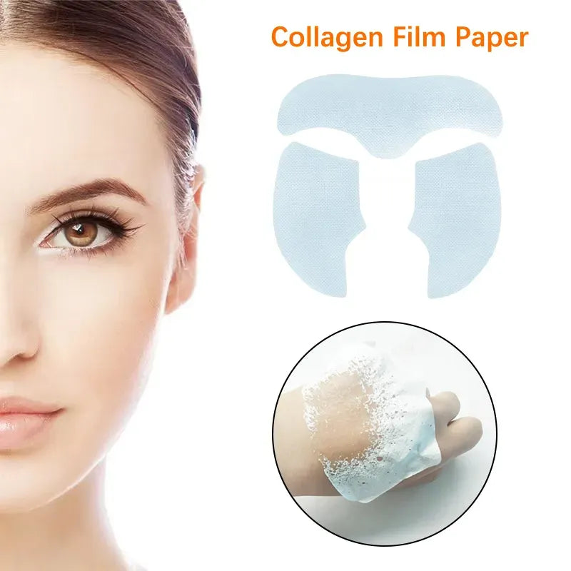 Collagen Dissolving Mask Film For Korean Glass Skin Paper Soluble Facial Mask Face Skin Cheek Sticker Forehead Patch Smile Lines Patches Anti-aging Wrinkles Remover