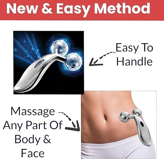 3d Manual Face Massager For Women Facial Massager and Face Roller For Glowing Skin Self Care Product Body Massage Tool Silver