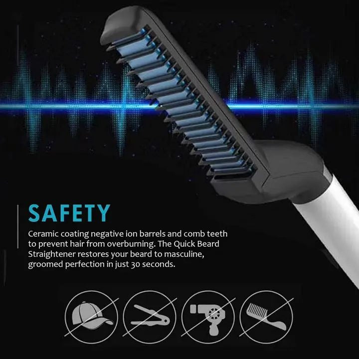 Hair Straightener For Men Multifunctional Comb Curling Electric Brush Beard Comb
