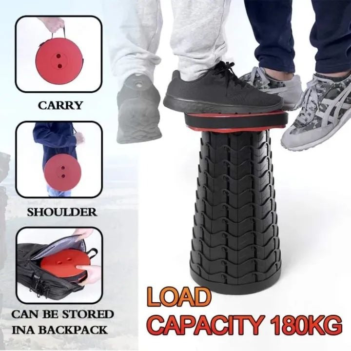 Portable Retractable Folding Stool Chair Latest Smart Outdoor Foldable Collapsible Lightweight Seat Chair Stool for Camping Traveling Picnic Car Easy to Carry Anywhere