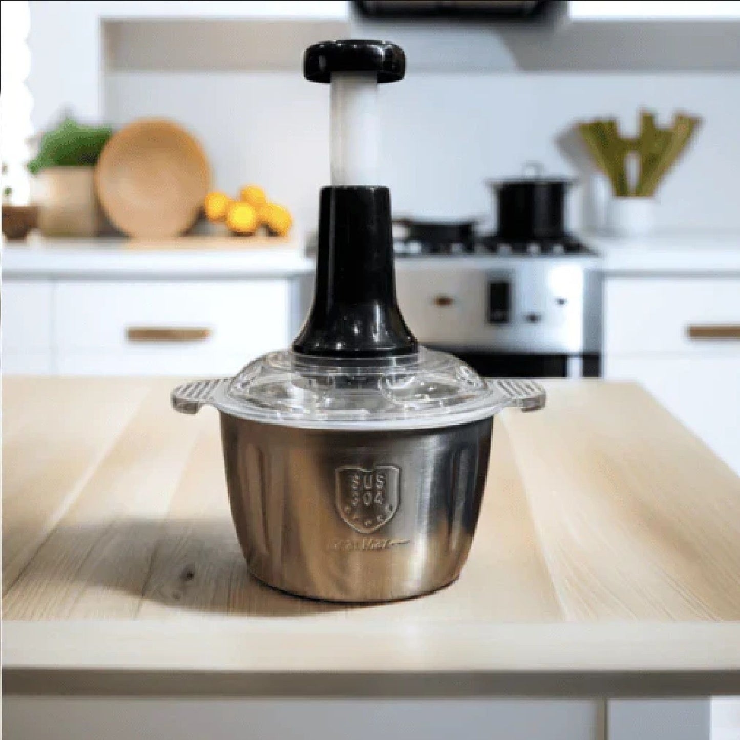 2 Litre 4 Blades And Vagetsble Push Chopper With Stainess Steel Bowl