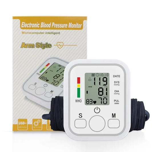 Digital Blood Pressure Monitor Fully Automatic Upper Arm BP Machine with Heart Rate Monitor
